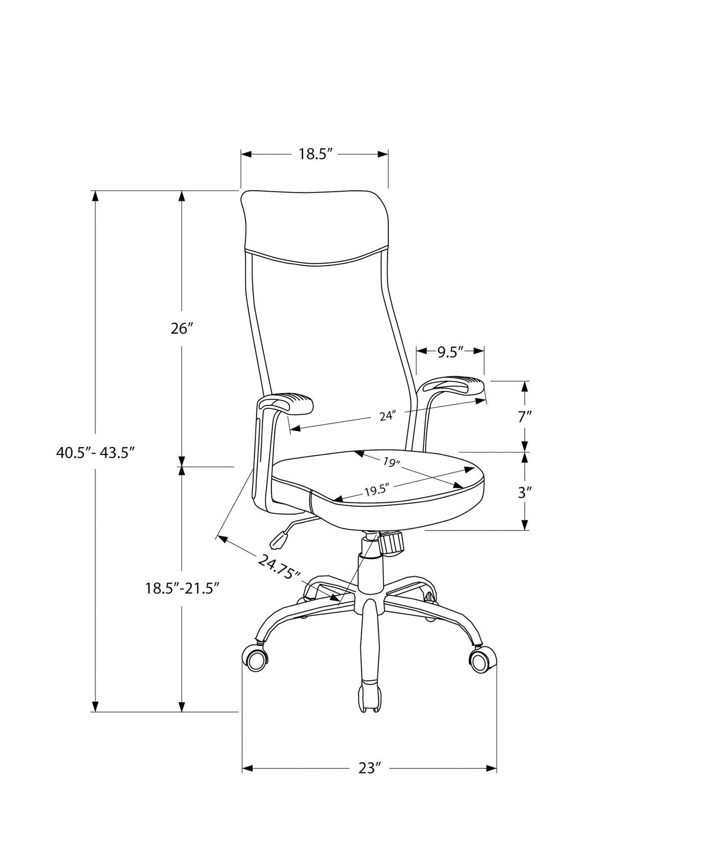 Office Chair, Adjustable Height, Swivel, Ergonomic, Armrests, Computer Desk, Work, Grey Mesh, White Metal, Contemporary, Modern