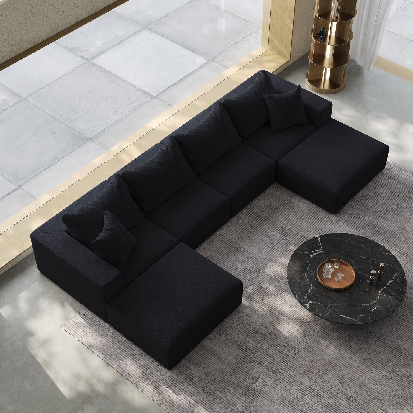 Oversized sponge cloud sofa,Modern Upholstered Sectional Sofa Couch Set,Modular 162' L Shaped Sectional Living Room Sofa Set With 6 Pillows,Free Combination Sofa Couch for Living Room,Bedroom