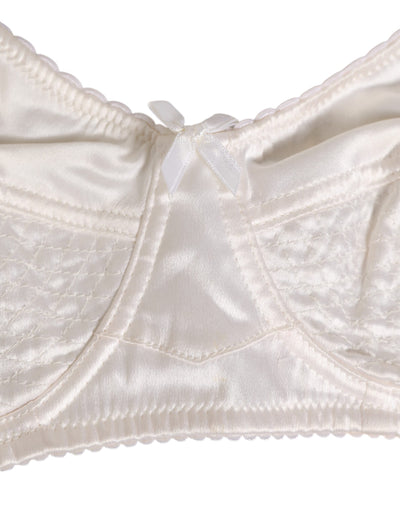 Dolce & Gabbana White Silk Satin Soft Cup Lingerie Bra Underwear
