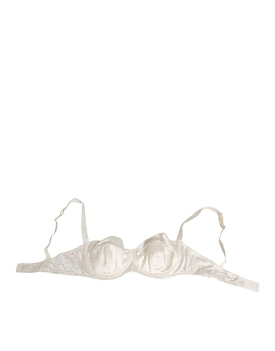 Dolce & Gabbana White Silk Satin Balconnet Lingerie Bra Underwear