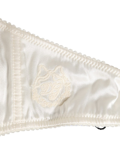 Dolce & Gabbana White Silk Satin Balconnet Lingerie Bra Underwear