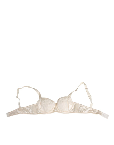 Dolce & Gabbana White Satin Lace Balconnet Lingerie Underwear