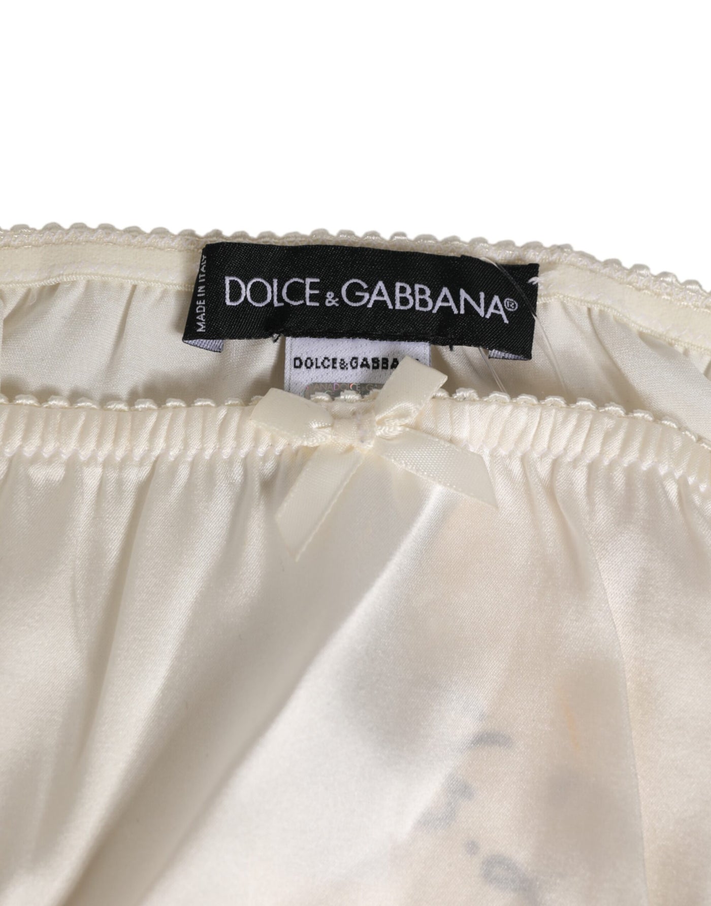 Dolce & Gabbana White Silk Satin Lingerie Panty  Underwear