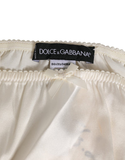 Dolce & Gabbana White Silk Satin Lingerie Panty  Underwear