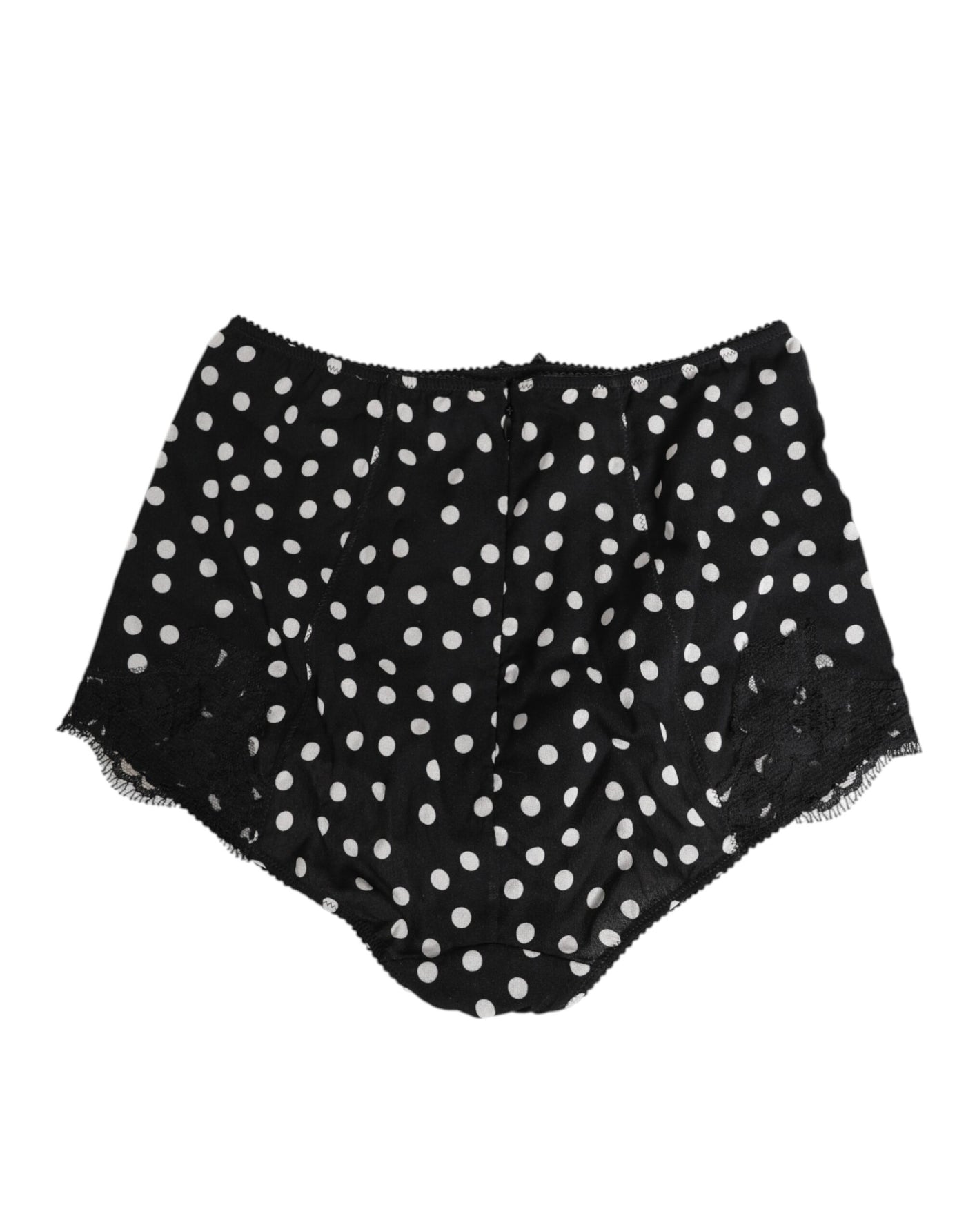 Dolce & Gabbana Black White Polka Dot Silk Slip Panty Underwear