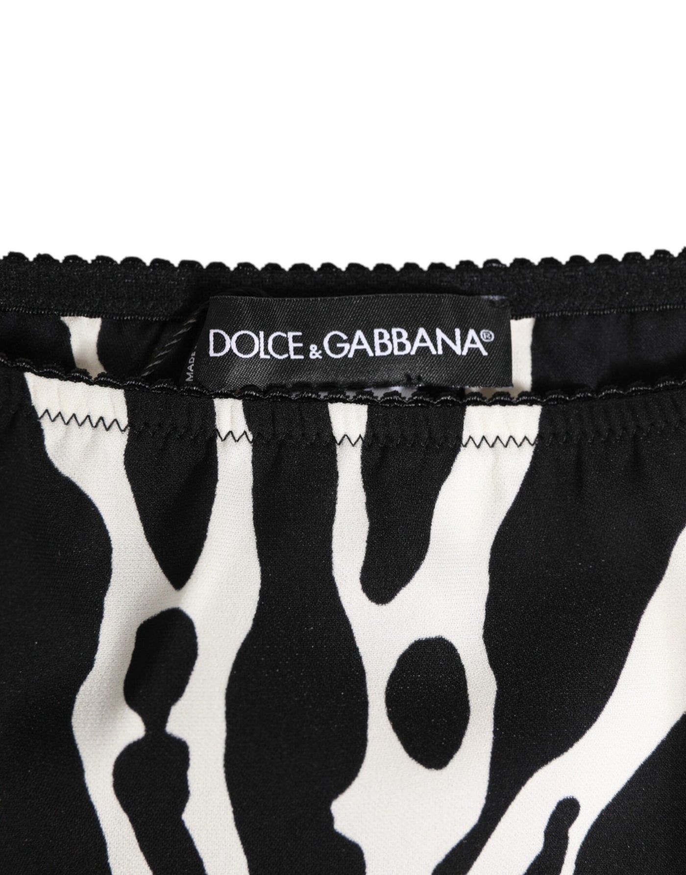Dolce & Gabbana Black White Zebra Print Slip Briefs Underwear