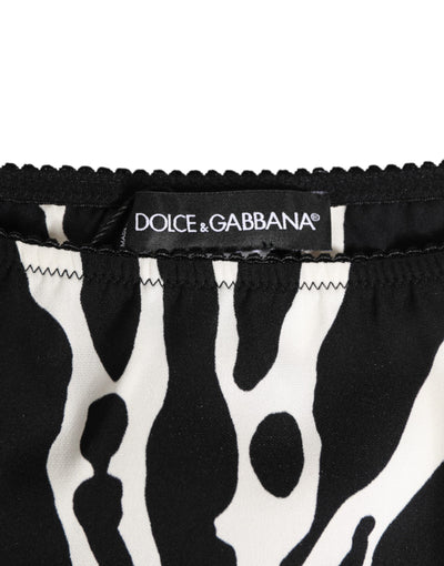 Dolce & Gabbana Black White Zebra Print Slip Briefs Underwear