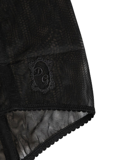 Dolce & Gabbana Black High Waist Mesh Sheer Shapewear Underwear