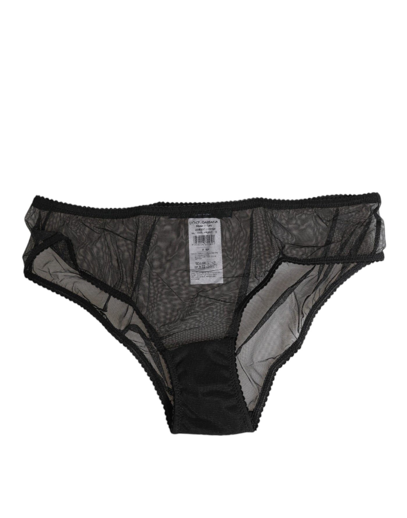 Dolce & Gabbana Black Sheer Mesh Lace Bikini Briefs Underwear