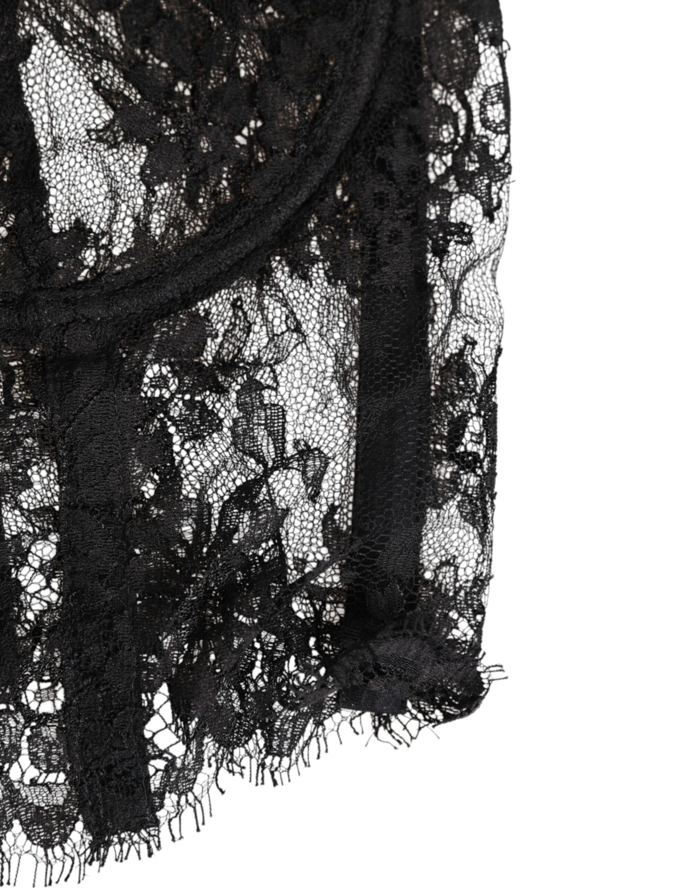 Dolce & Gabbana Black Floral Lace Bustier Bralette Top Underwear
