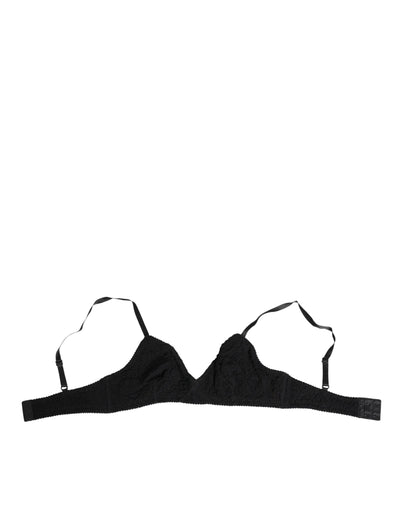 Dolce & Gabbana Black Lace Triangle Bralette Wireless Underwear