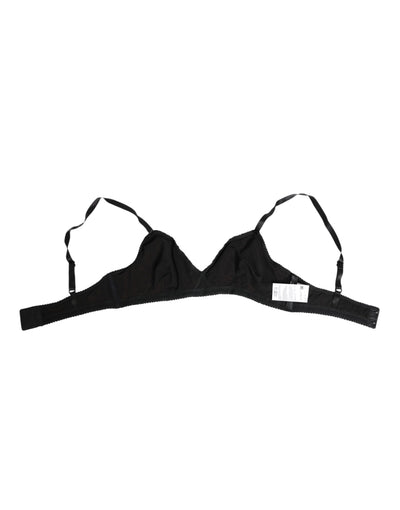 Dolce & Gabbana Black Lace Triangle Bralette Wireless Underwear