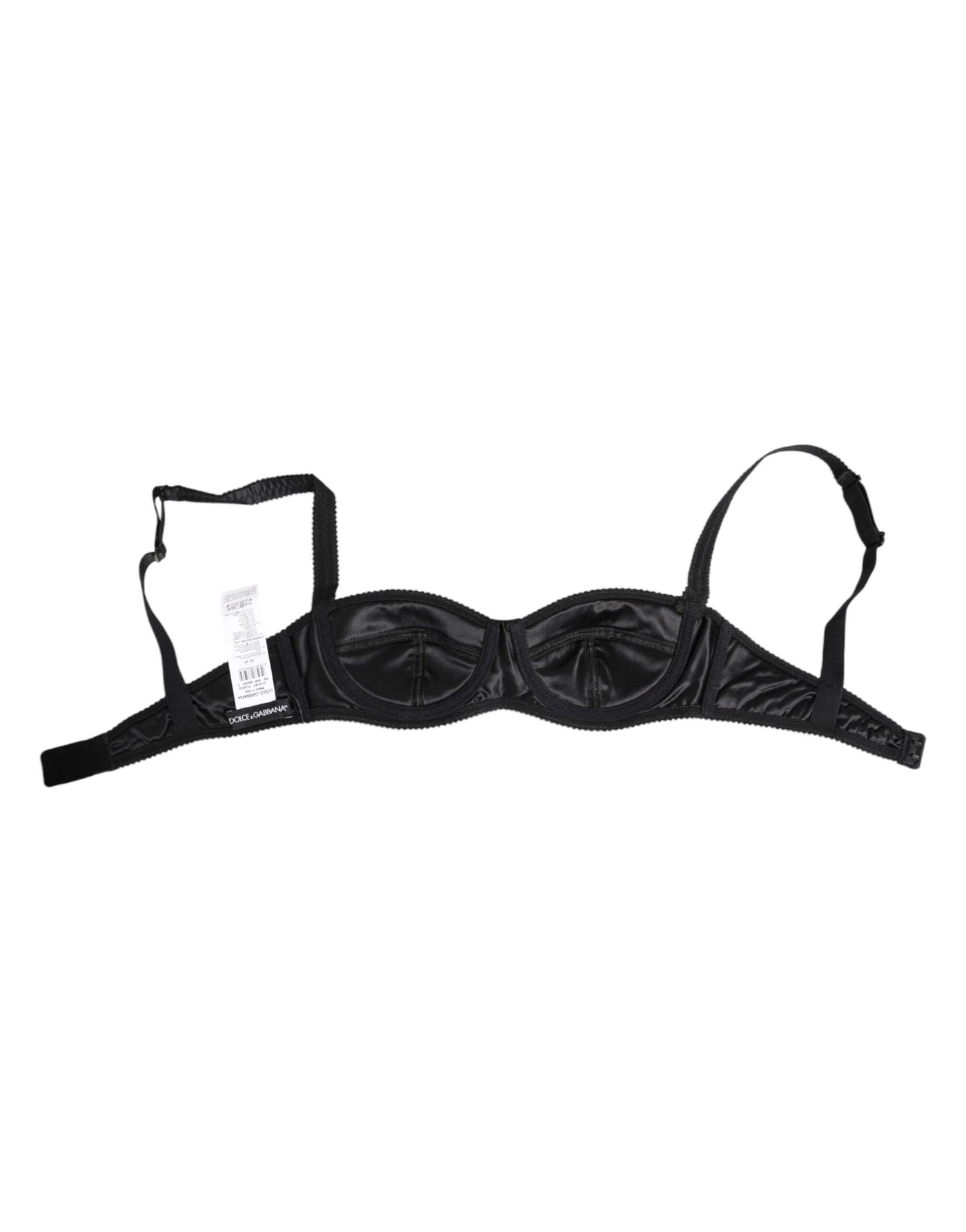 Dolce & Gabbana Black Silk Satin Wireless Lingerie Bra Underwear