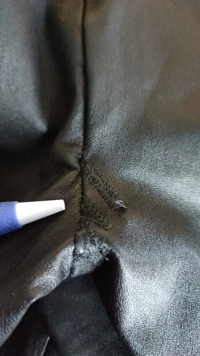 Dolce & Gabbana Black Leather Elastic Waist Trouser Pants