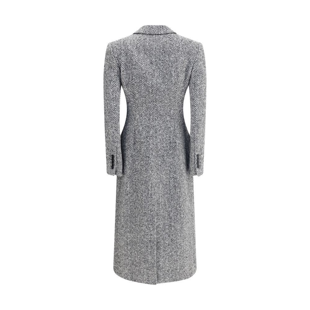 Dolce & Gabbana Gray Fleece Wool Coat