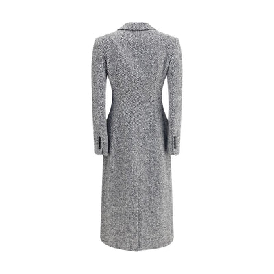 Dolce & Gabbana Gray Fleece Wool Coat