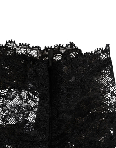 Dolce & Gabbana Black Lace Bandeau Bustier Top Sheer Stretch Underwear