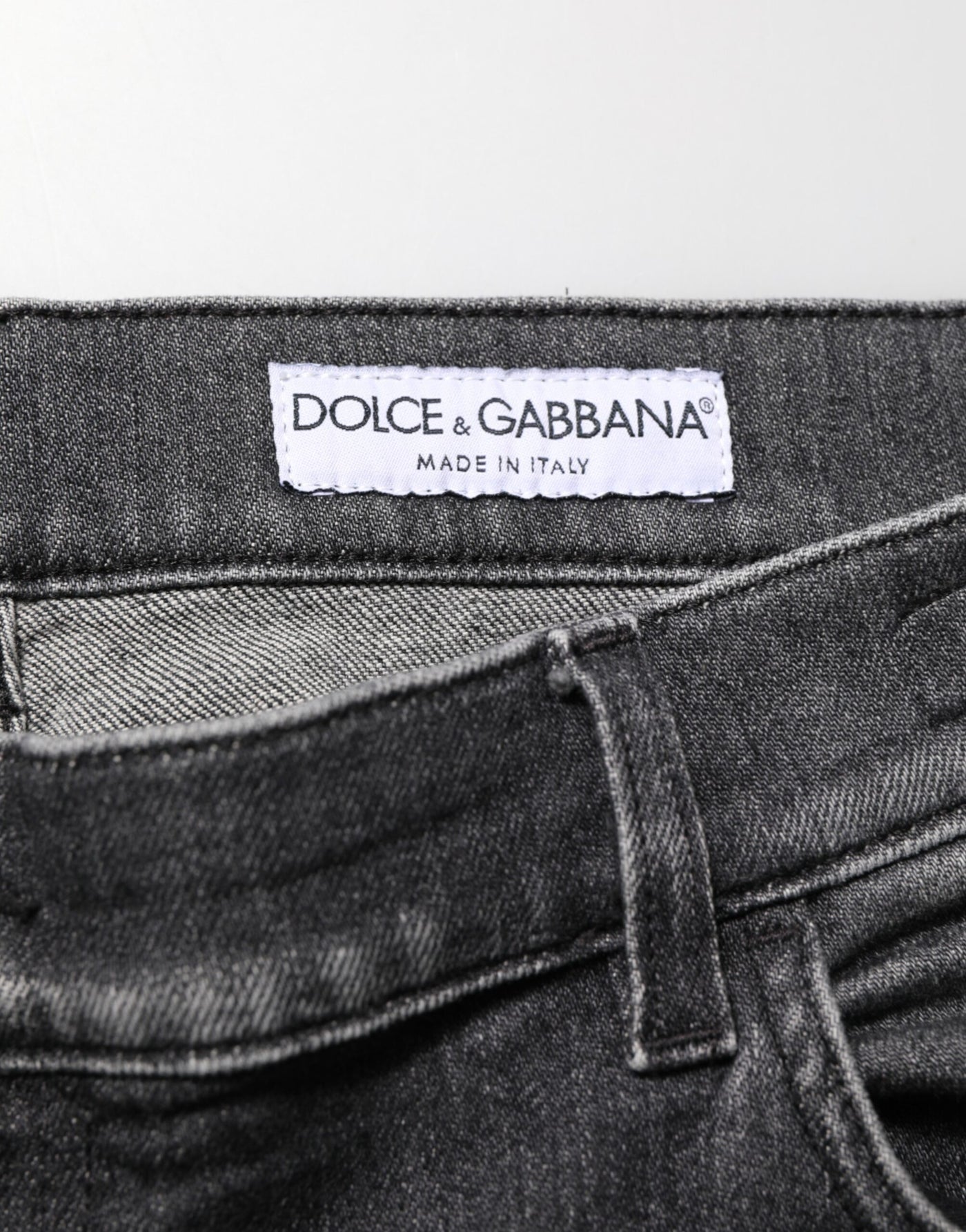 Dolce & Gabbana Black Gray Wash Slim Fit Straight Leg Denim Jeans