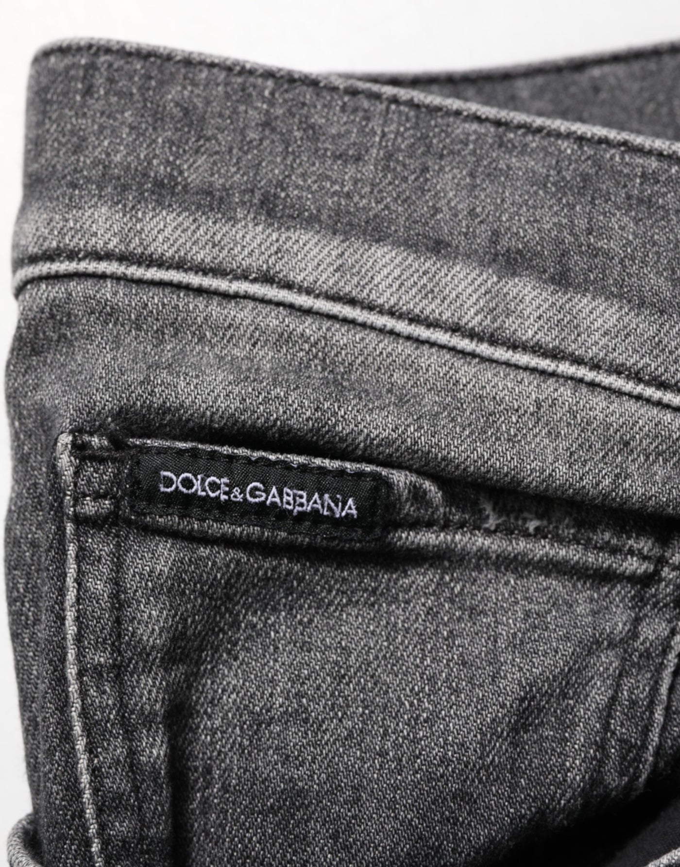 Dolce & Gabbana Black Gray Wash Slim Fit Straight Leg Denim Jeans