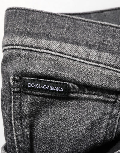 Dolce & Gabbana Black Gray Wash Slim Fit Straight Leg Denim Jeans