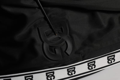 Dolce & Gabbana Black Polyester Logo Stripe Track Jogger Pants