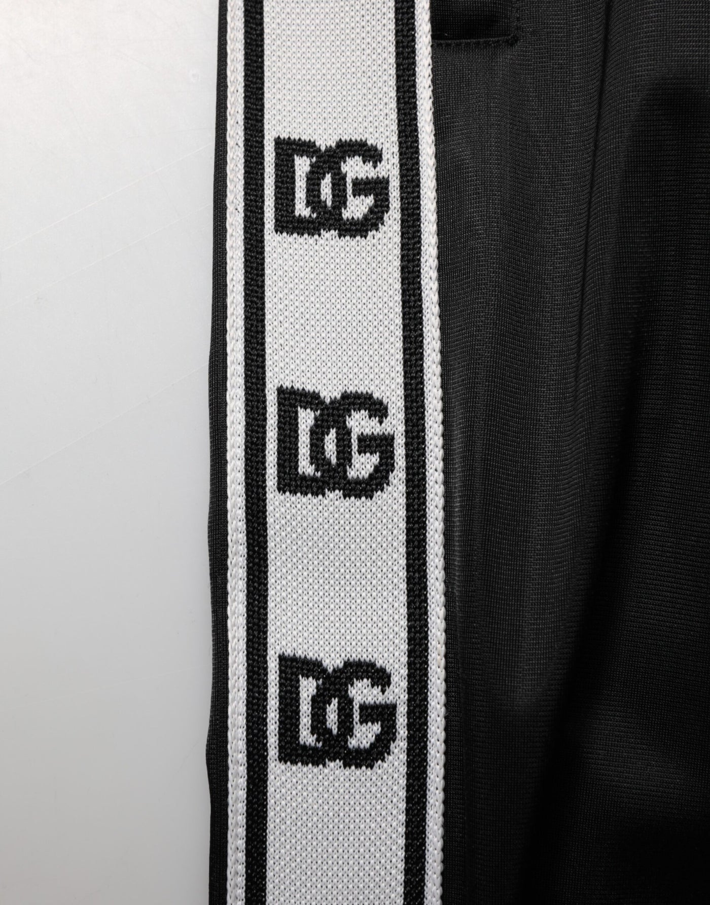 Dolce & Gabbana Black Polyester Logo Stripe Track Jogger Pants