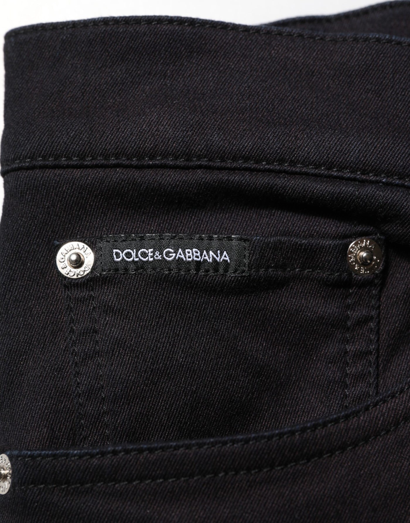 Dolce & Gabbana Black Cotton Blend Skinny Men Trouser Pants
