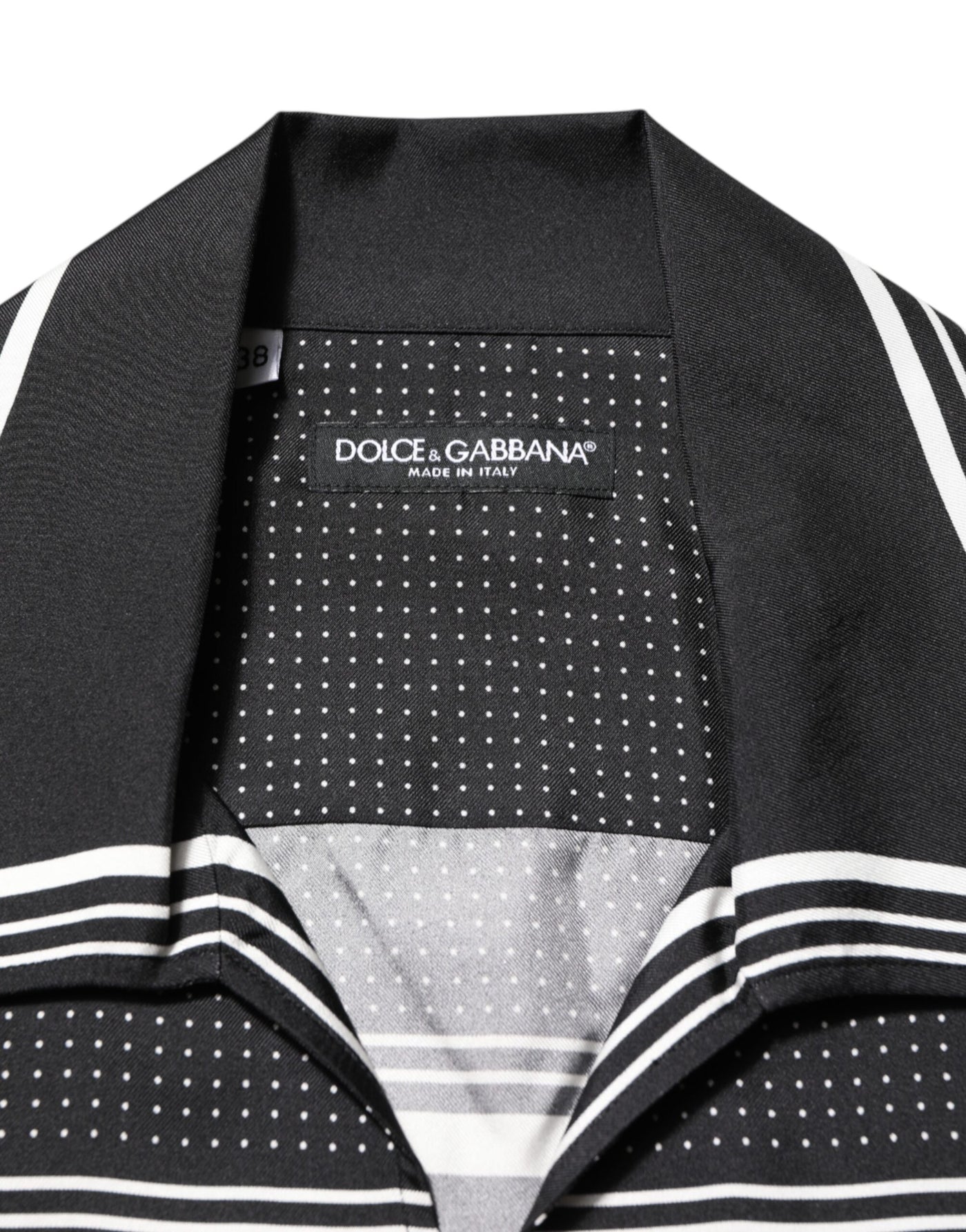 Dolce & Gabbana Black White StripeDot Print Casual Polo Shirt