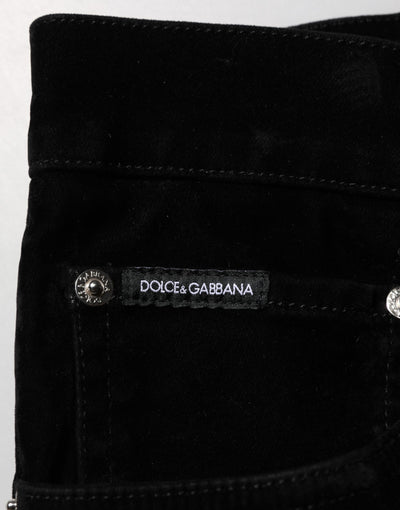 Dolce & Gabbana Black Cotton Slim Fit Denim Trouser Jeans