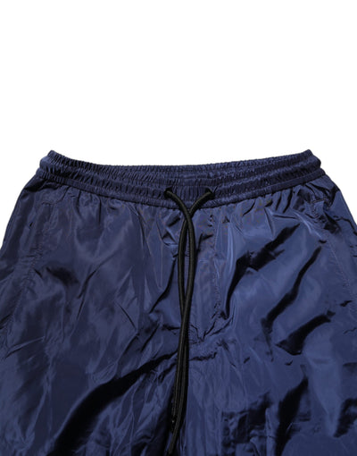 Dolce & Gabbana Blue Nylon Straight Jogger Sweatpants Pants