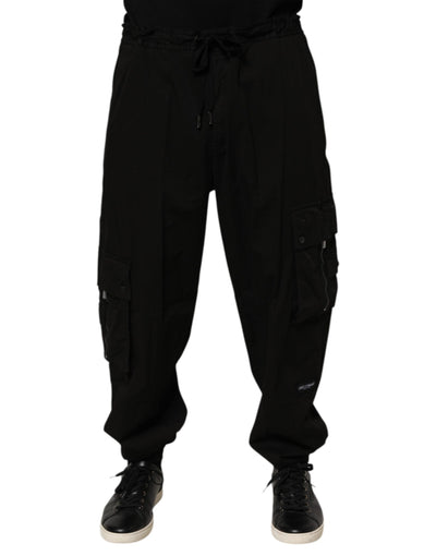 Dolce & Gabbana Black Cotton Cargo Jogger Sweatpants Pants