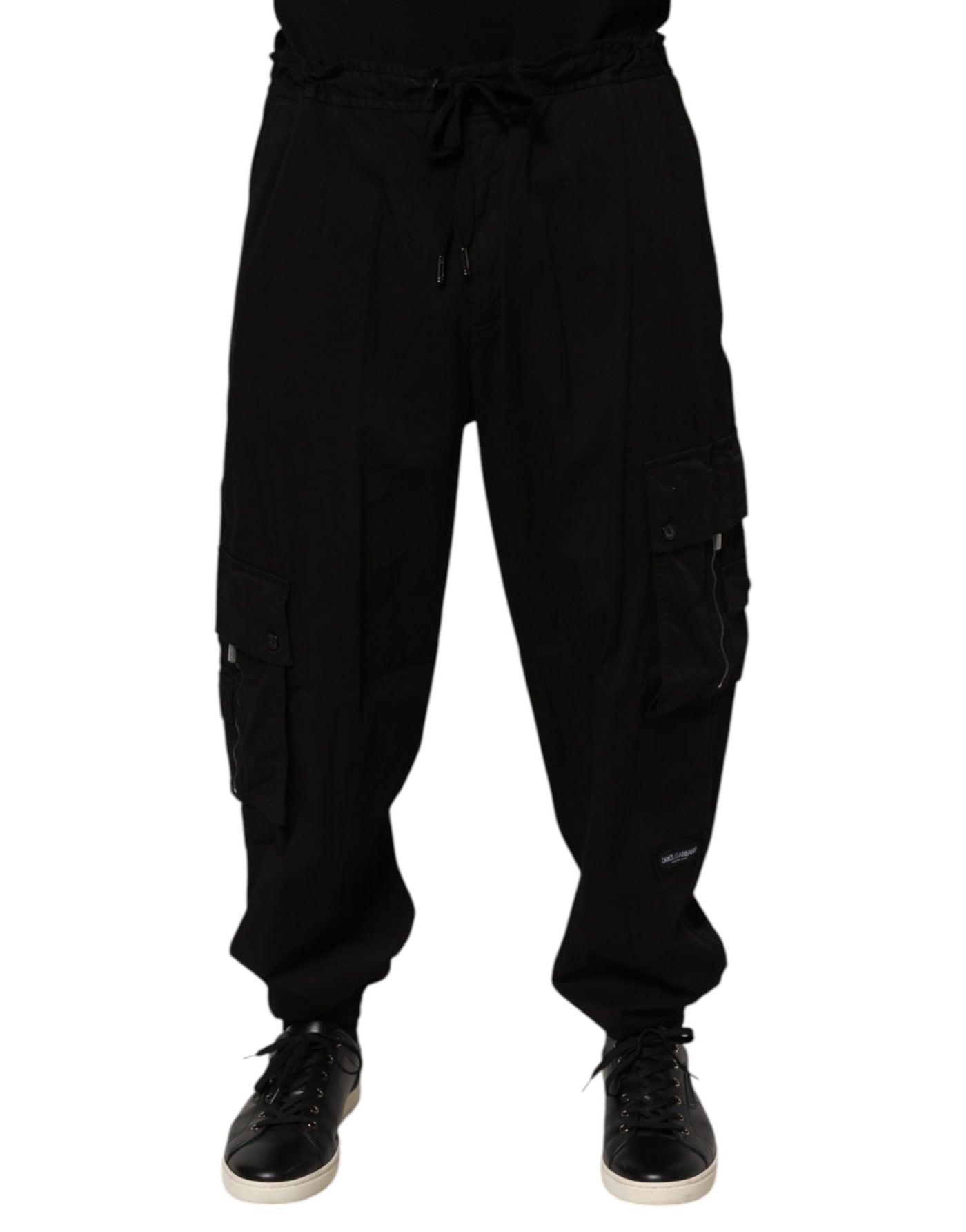 Dolce & Gabbana Black Cotton Cargo Jogger Sweatpants Pants