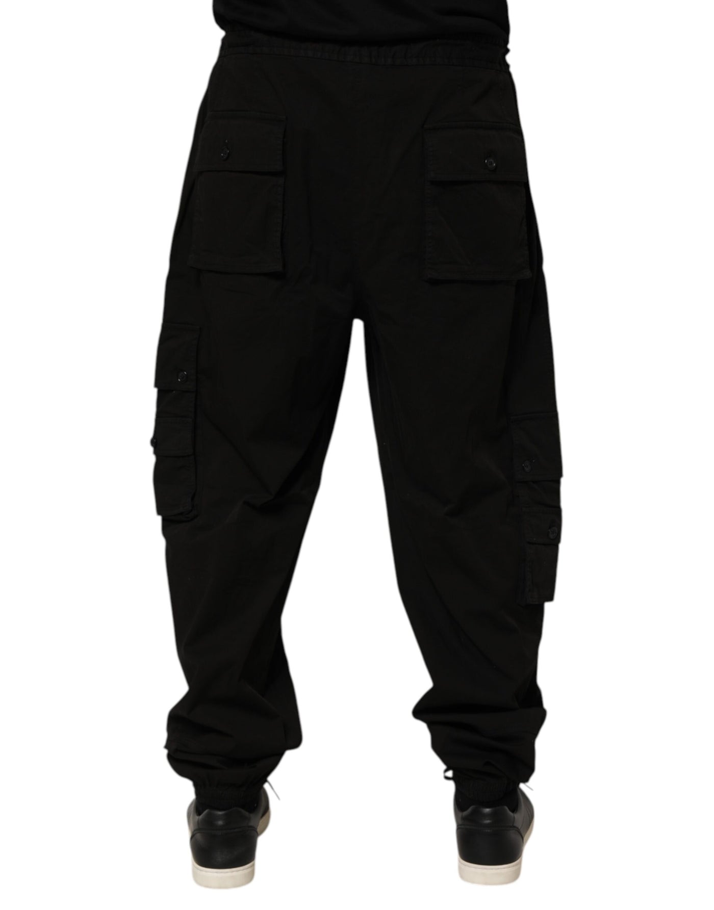 Dolce & Gabbana Black Cotton Cargo Jogger Sweatpants Pants