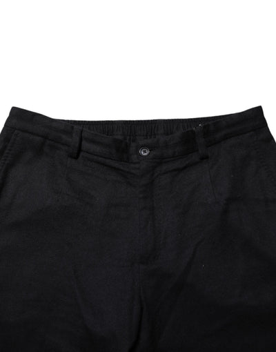 Dolce & Gabbana Black Cashmere Dress Formal Men Trouser Pants