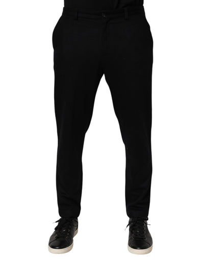 Dolce & Gabbana Black Cashmere Dress Formal Men Trouser Pants