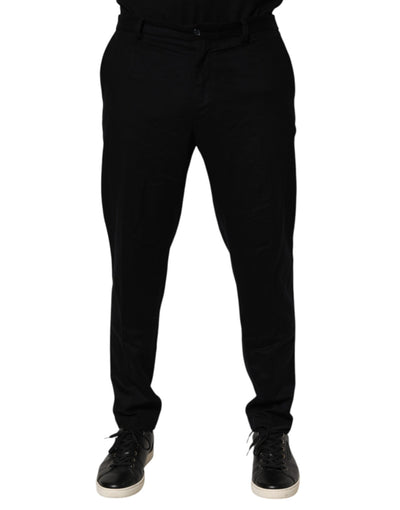 Dolce & Gabbana Black Cashmere Dress Formal Trouser Pants