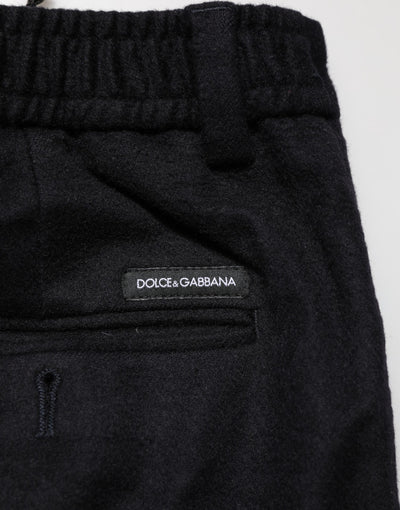 Dolce & Gabbana Black Cashmere Dress Formal Trouser Pants