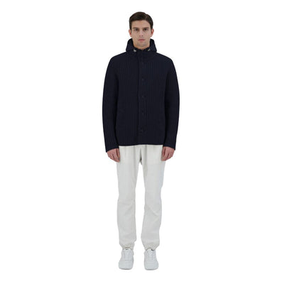 Herno Blue Wool Men Bomber Jacket