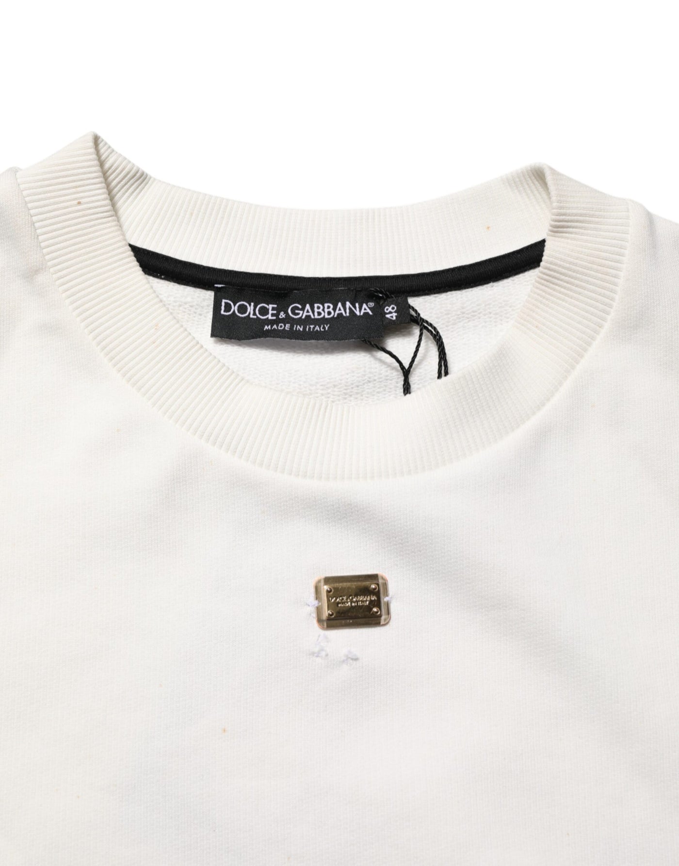 Dolce & Gabbana White DG Logo Crew Neck Sweatshirt Sweater