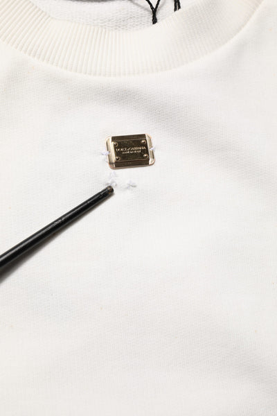 Dolce & Gabbana White DG Logo Crew Neck Sweatshirt Sweater