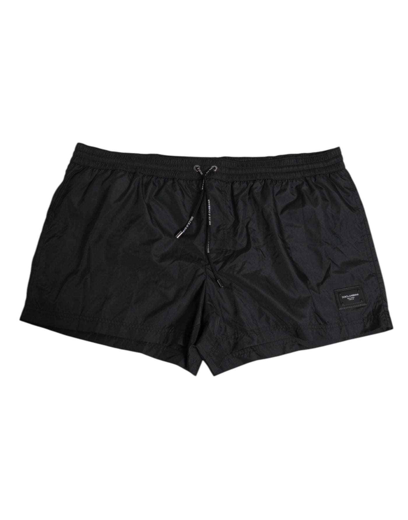 Dolce & Gabbana Black Logo Polyester Beachwear Shorts Swimwear