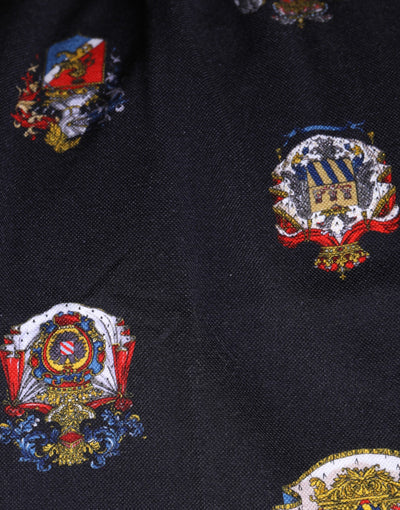 Dolce & Gabbana Blue Heraldic Crest Print Polo Shirt T-shirt