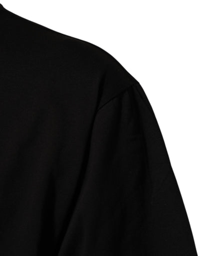 Dolce & Gabbana Black Logo Print Cotton Men Crew Neck T-shirt