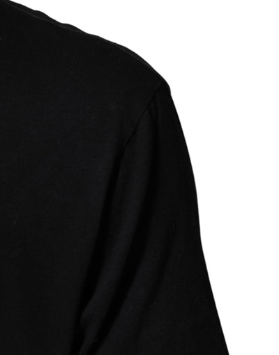 Dolce & Gabbana Black Musical Print Cotton Crew Neck T-shirt