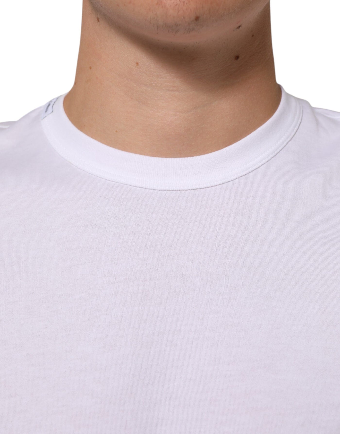 Dolce & Gabbana White Cotton Crew Neck Short Sleeves