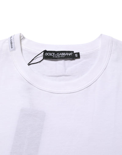 Dolce & Gabbana White Cotton Crew Neck Short Sleeves