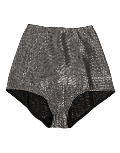 Dolce & Gabbana Gray Silk Stretch Slip Girdle Panty Underwear