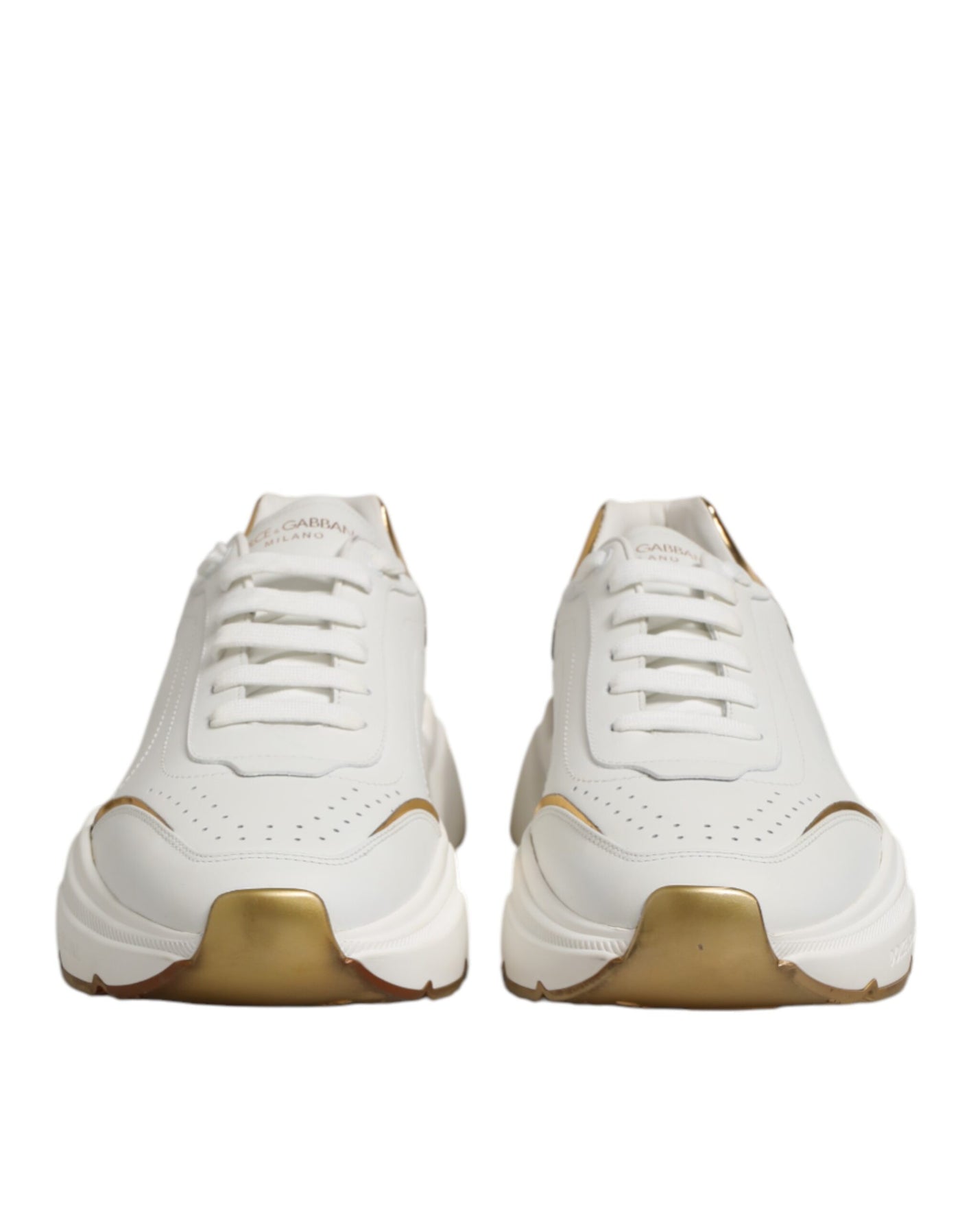Dolce & Gabbana White Gold Daymaster Low Top Sneakers Shoes