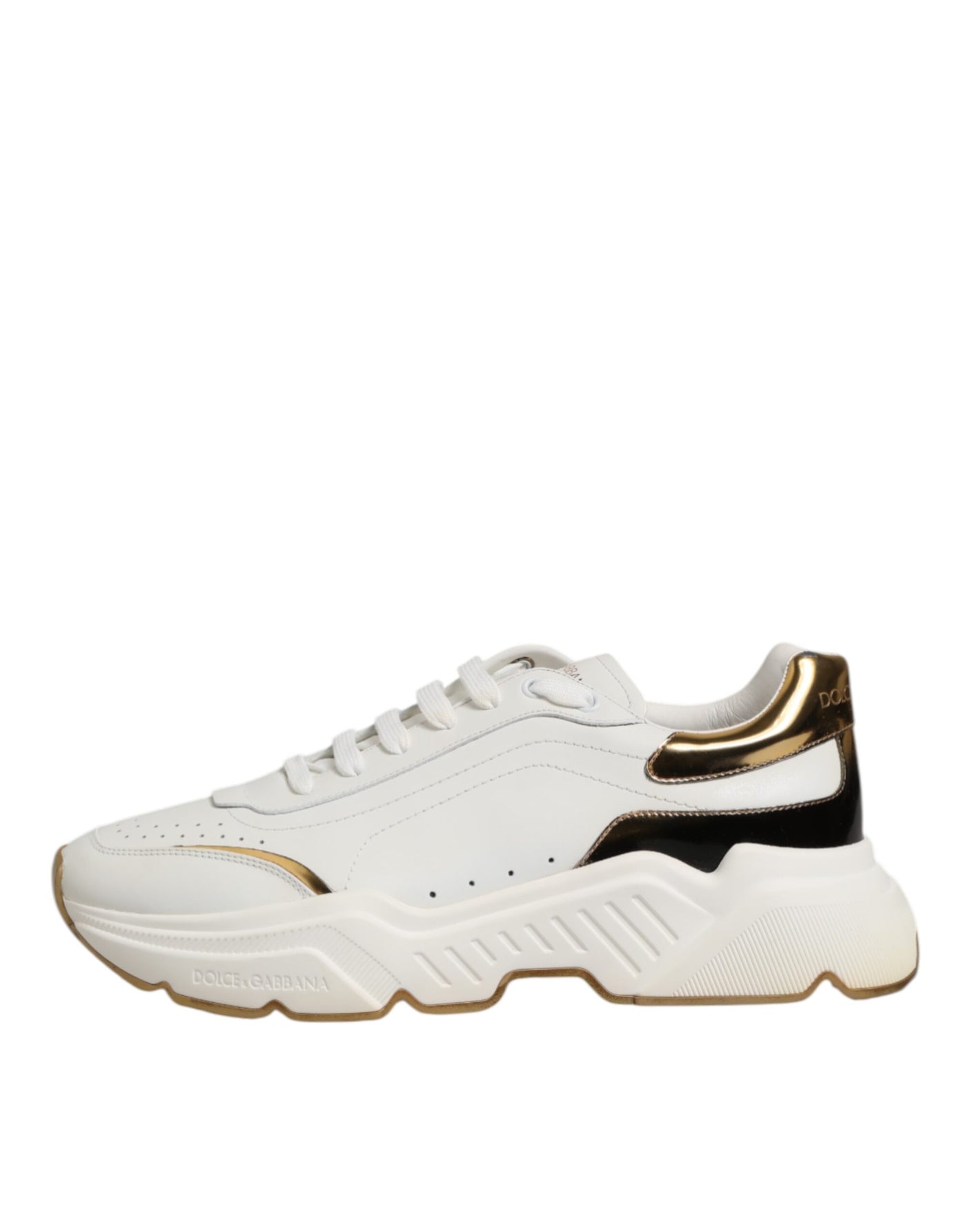 Dolce & Gabbana White Gold Daymaster Low Top Sneakers Shoes