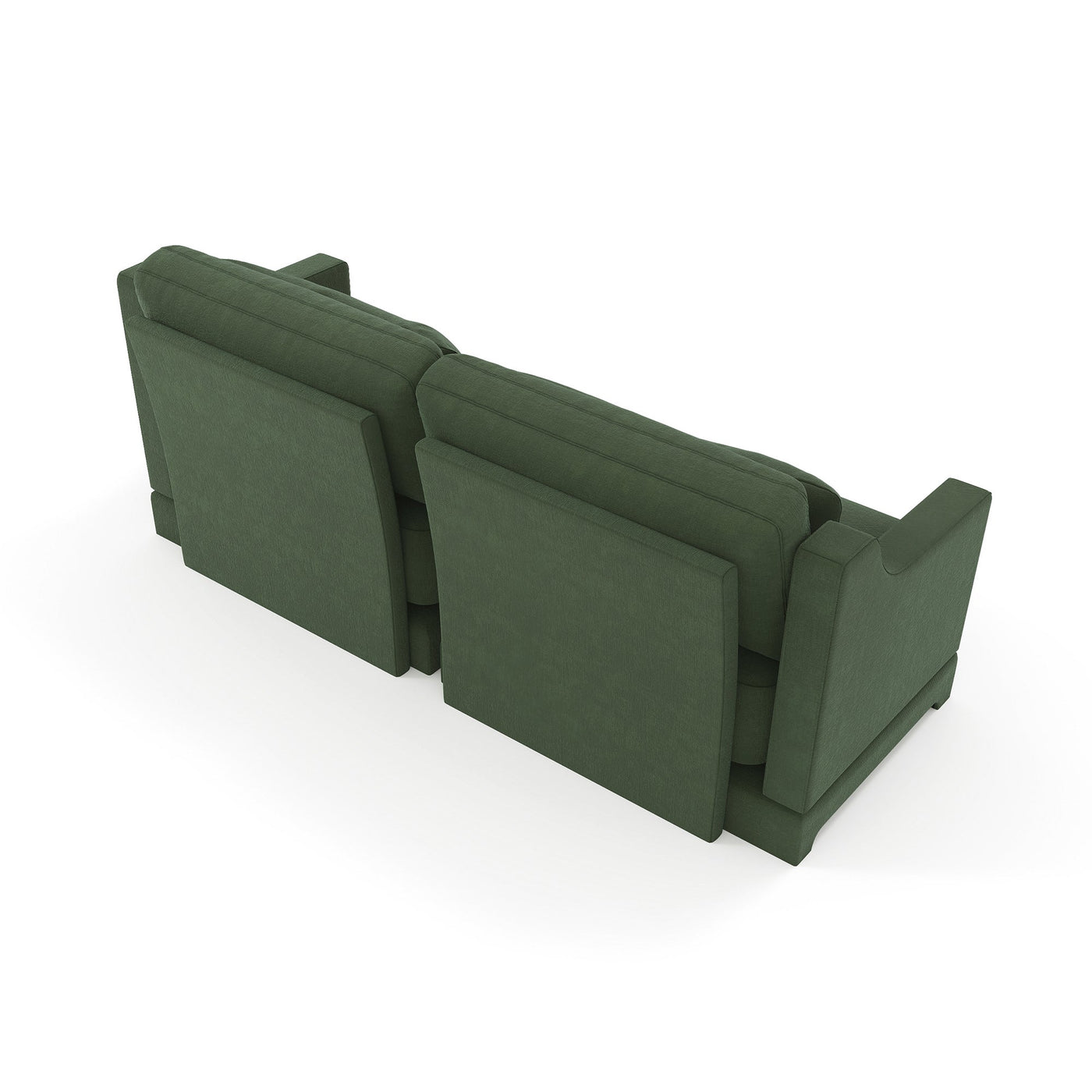 Elegant Two-Seater Chenille Fabric Sofa with Lumbar Pillows, Ergonomic Design, Green